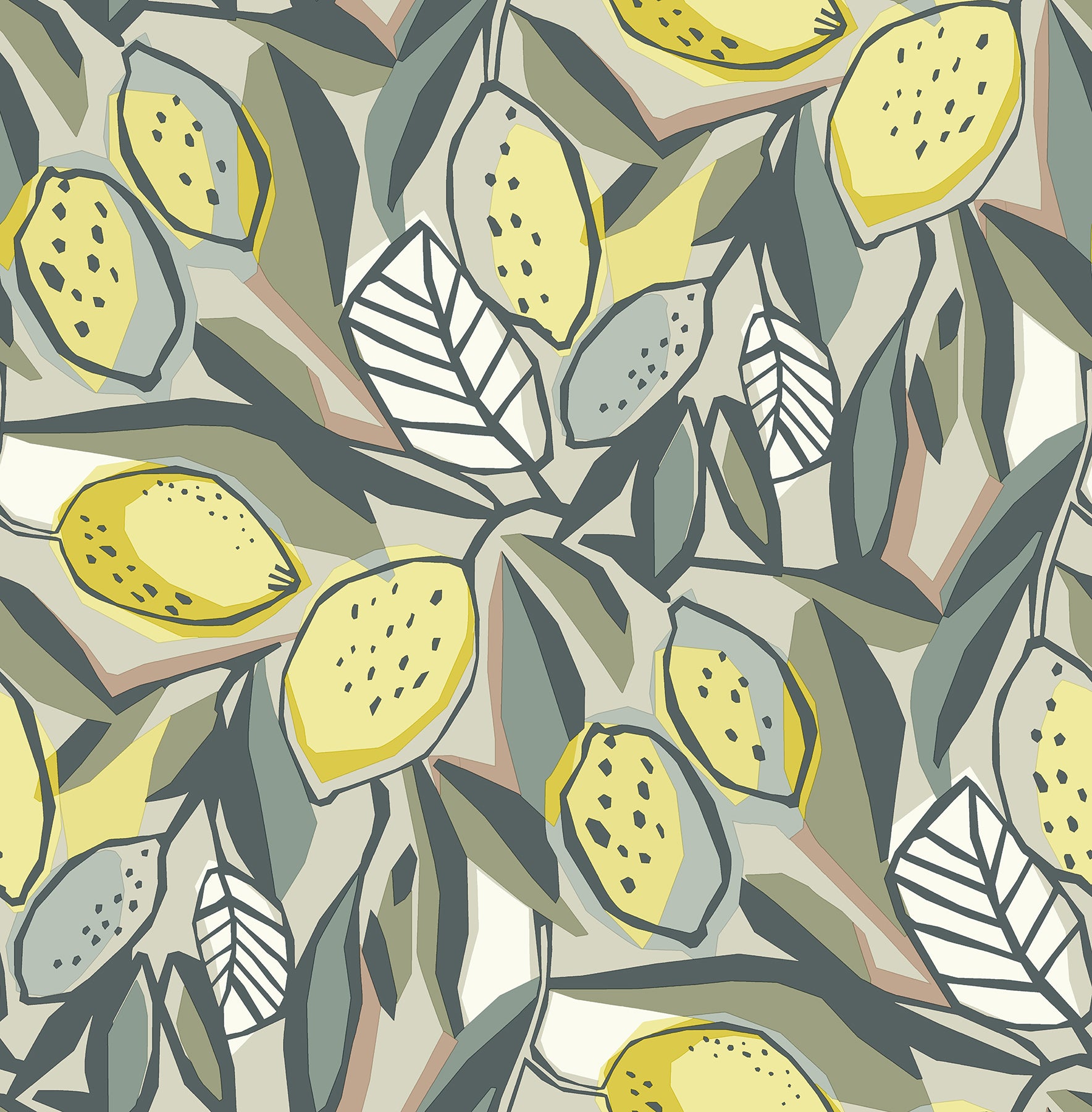 Meyer Chartreuse Citrus Wallpaper Wallpaper A-Street Prints Double Roll Chartreuse 