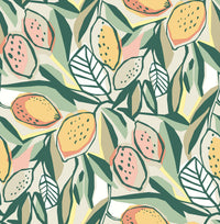 Meyer Chartreuse Citrus Wallpaper Wallpaper A-Street Prints Double Roll Peach 