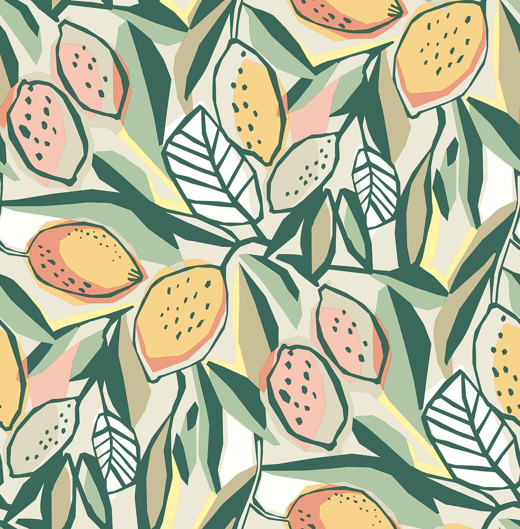 Meyer Chartreuse Citrus Wallpaper Wallpaper A-Street Prints Double Roll Peach 
