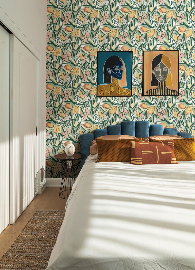 Meyer Chartreuse Citrus Wallpaper Wallpaper A-Street Prints   