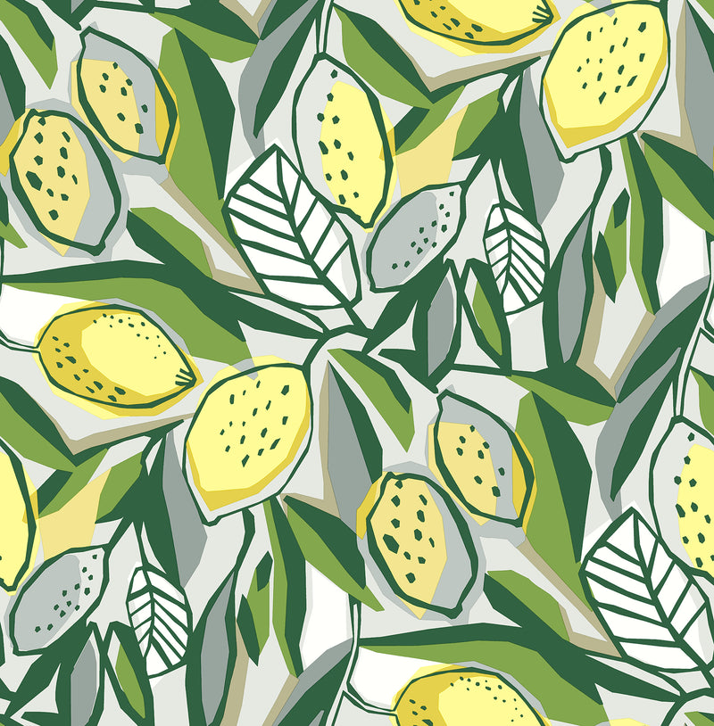Meyer Chartreuse Citrus Wallpaper Wallpaper A-Street Prints Double Roll Yellow 