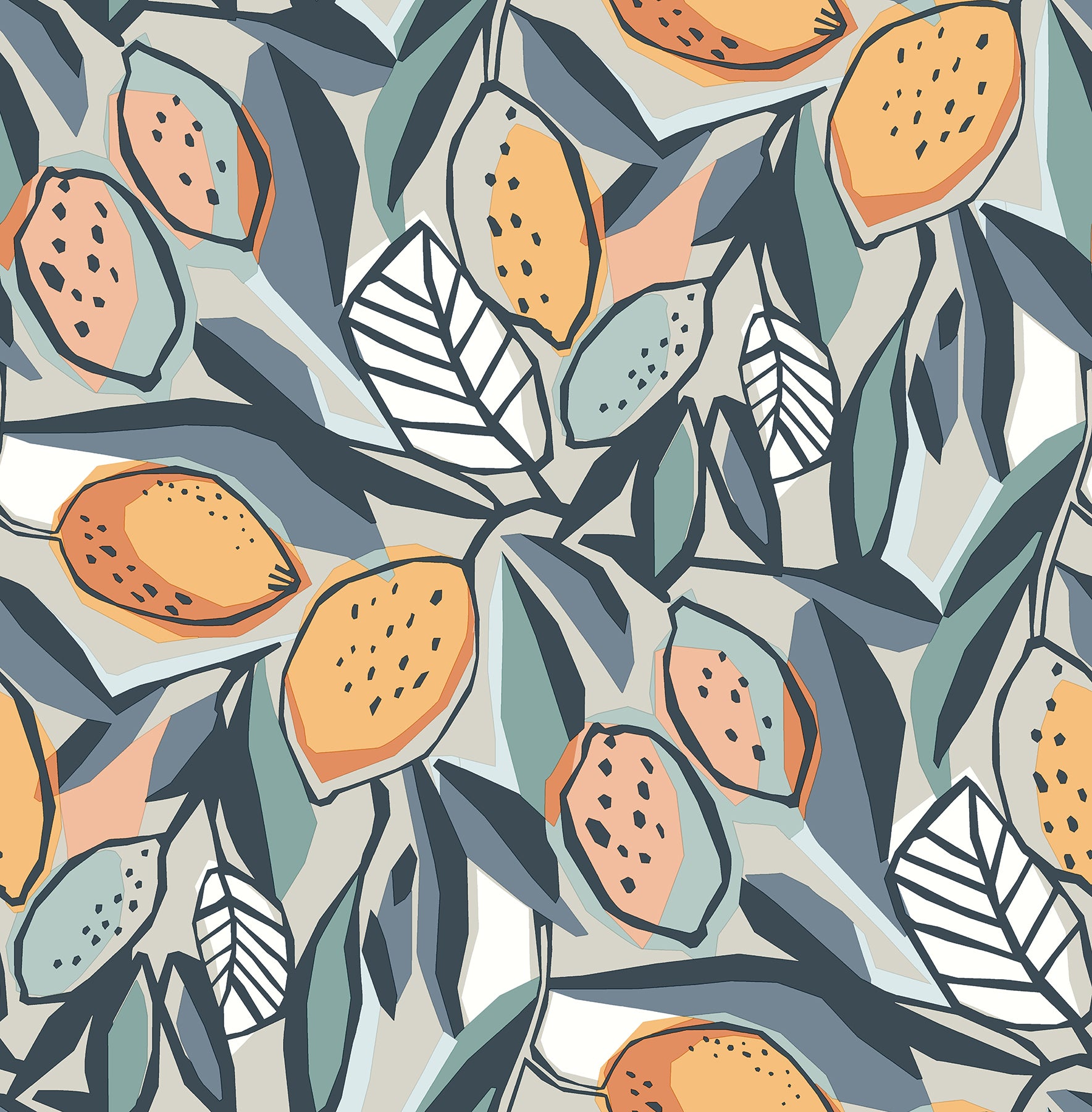 Meyer Chartreuse Citrus Wallpaper Wallpaper A-Street Prints Double Roll Teal 