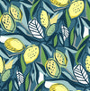Meyer Chartreuse Citrus Wallpaper Wallpaper A-Street Prints Double Roll Blue 