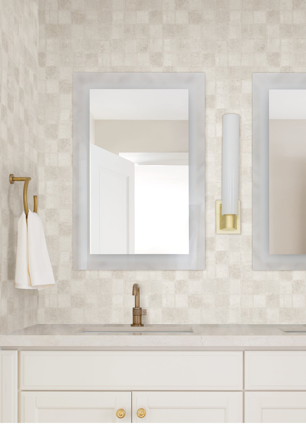Varak Platinum Checkerboard Wallpaper Wallpaper A-Street Prints   