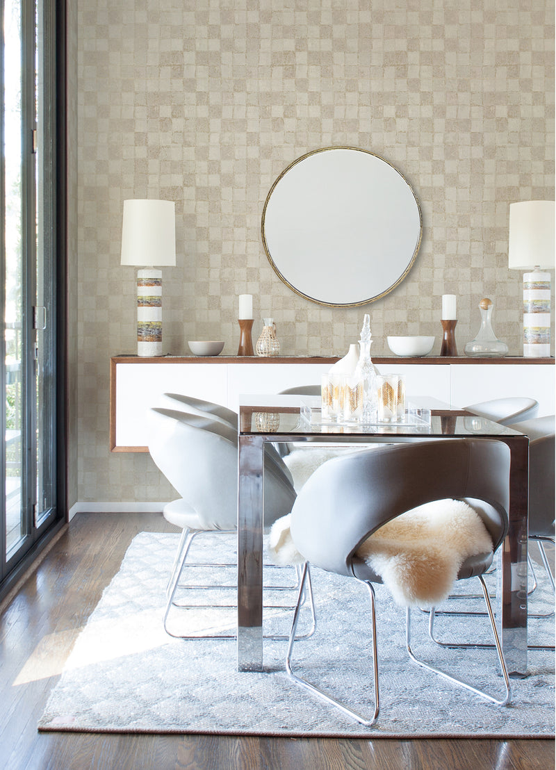 Varak Platinum Checkerboard Wallpaper Wallpaper A-Street Prints   