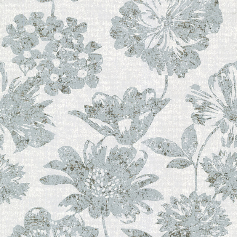 Kala Light Floral Wallpaper Wallpaper A-Street Prints Double Roll Light Blue 