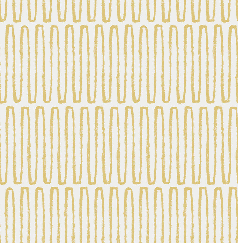 Lars Mustard Retro Wave Wallpaper Wallpaper A-Street Prints Double Roll Mustard 