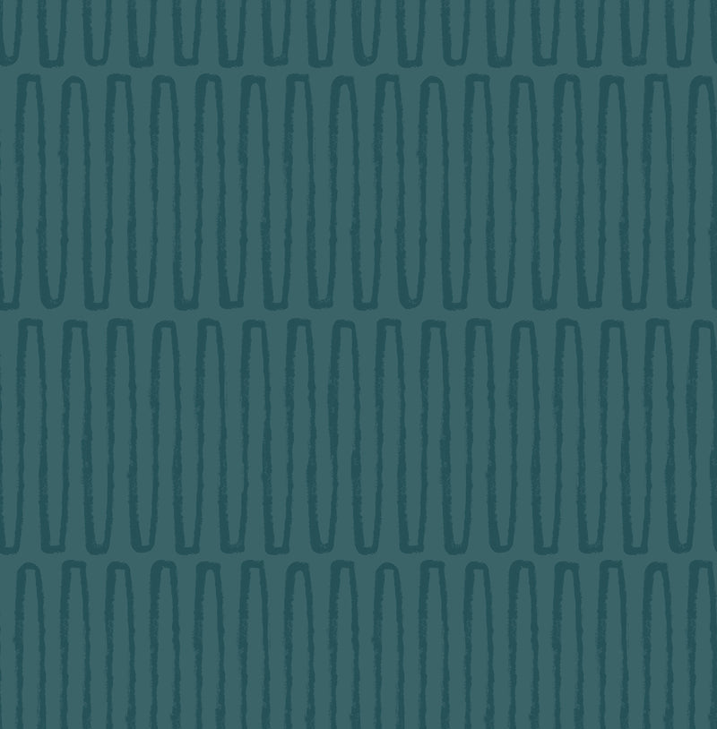 Lars Mustard Retro Wave Wallpaper Wallpaper A-Street Prints Double Roll Teal 