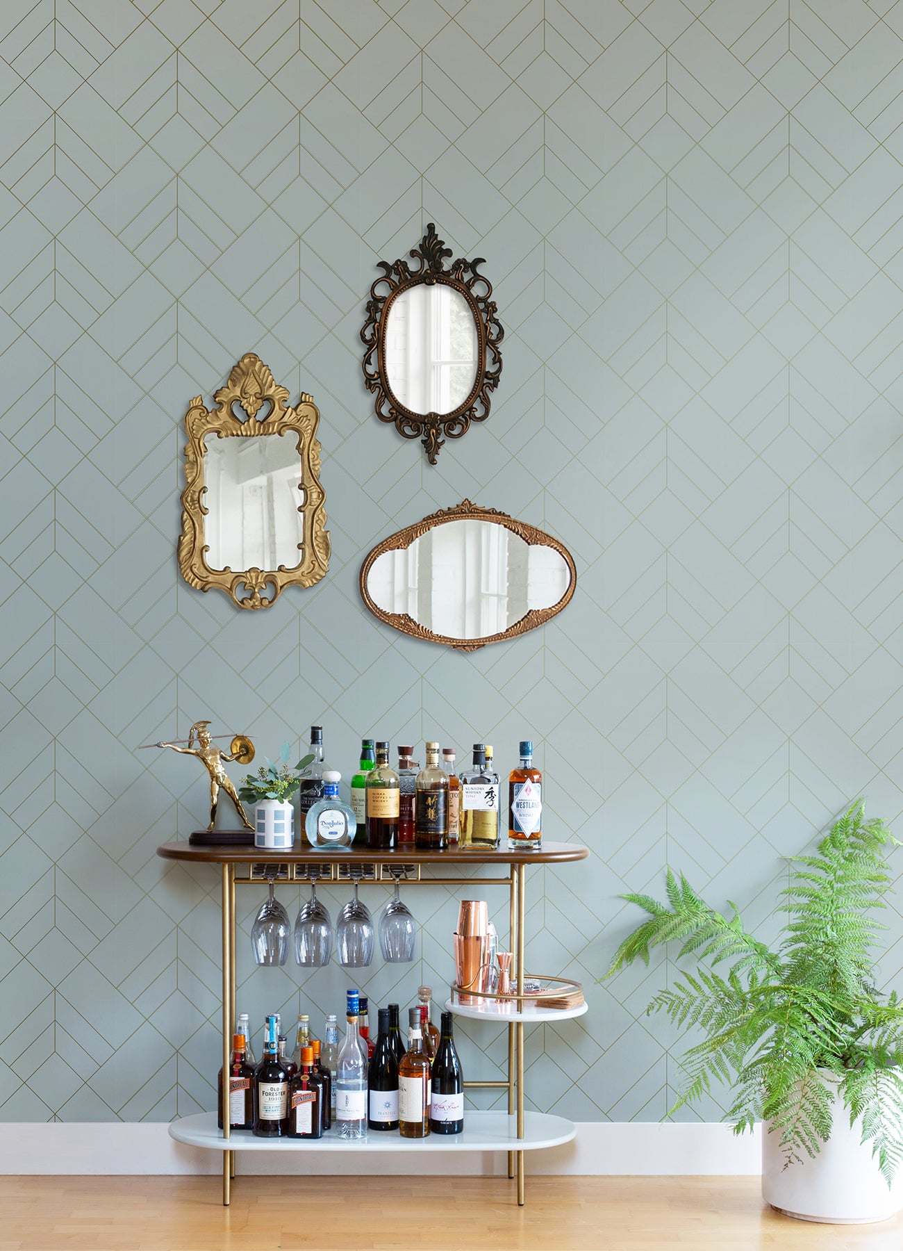 Sander Light Geometric Wallpaper Wallpaper A-Street Prints   