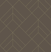 Sander Light Geometric Wallpaper Wallpaper A-Street Prints Double Roll Chocolate 