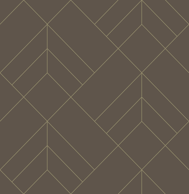 Sander Light Geometric Wallpaper Wallpaper A-Street Prints Double Roll Chocolate 
