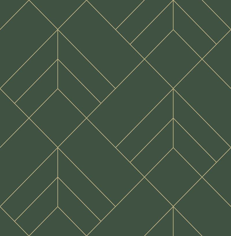Sander Light Geometric Wallpaper Wallpaper A-Street Prints Double Roll Evergreen 