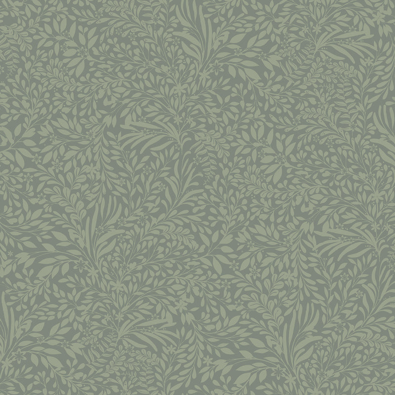 Kristina Light Botanical Wallpaper Wallpaper A-Street Prints Double Roll Moss 
