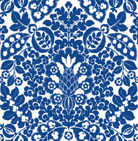 Marni Fruit Damask Wallpaper Wallpaper A-Street Prints Double Roll Blue 