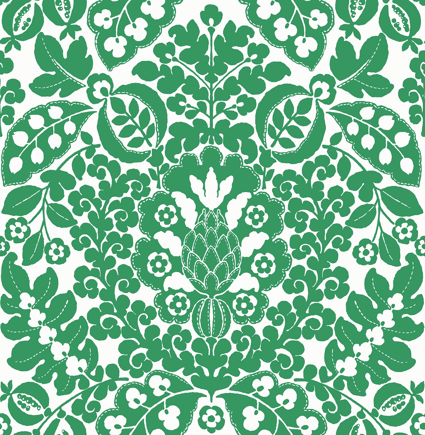 Marni Fruit Damask Wallpaper Wallpaper A-Street Prints Double Roll Green 