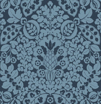 Marni Fruit Damask Wallpaper Wallpaper A-Street Prints Double Roll Navy 