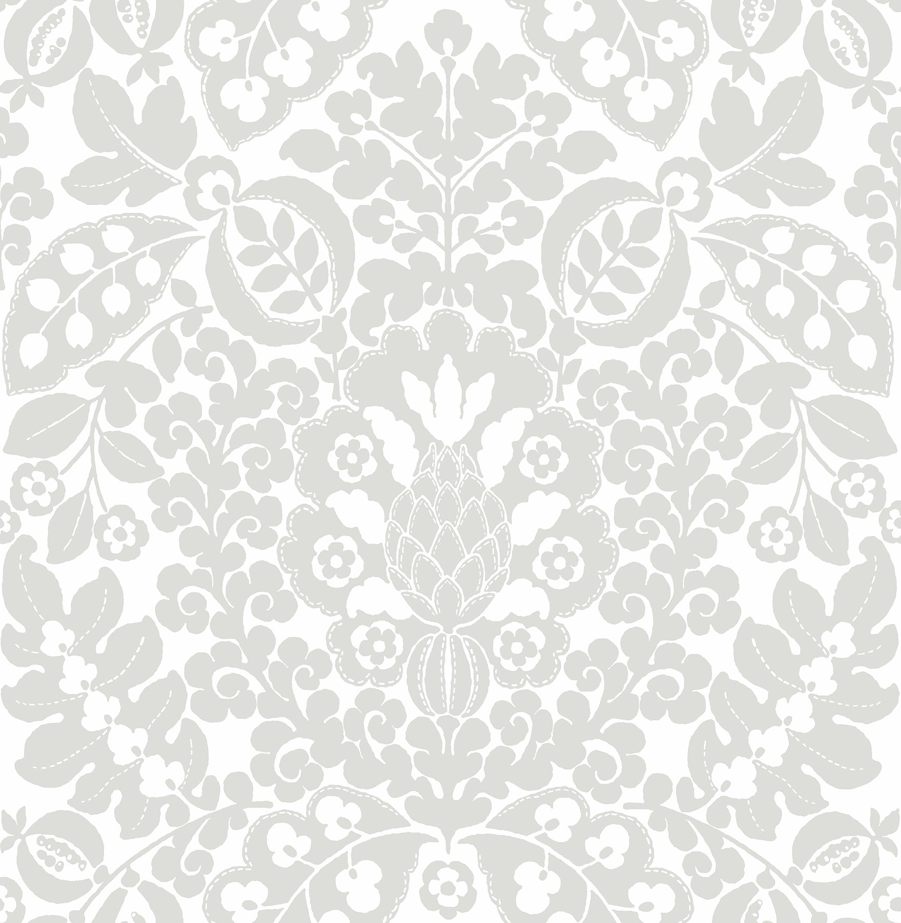 Marni Fruit Damask Wallpaper Wallpaper A-Street Prints Double Roll Grey 