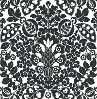 Marni Fruit Damask Wallpaper Wallpaper A-Street Prints Double Roll Black 