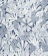 Bannon Leaves Wallpaper Wallpaper A-Street Prints Double Roll Blue 