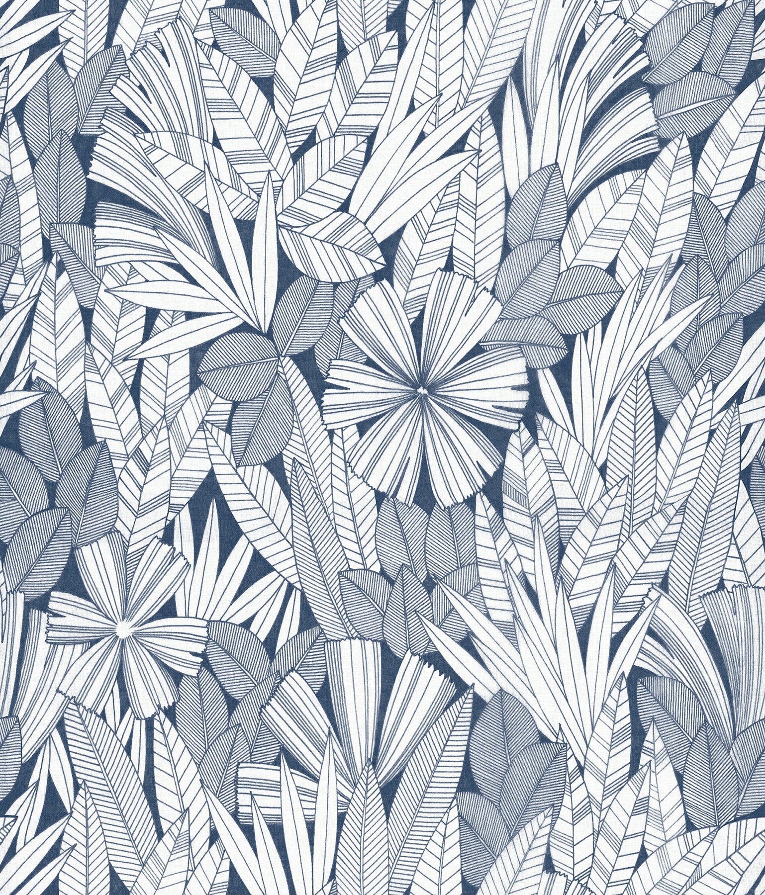 Bannon Leaves Wallpaper Wallpaper A-Street Prints Double Roll Blue 