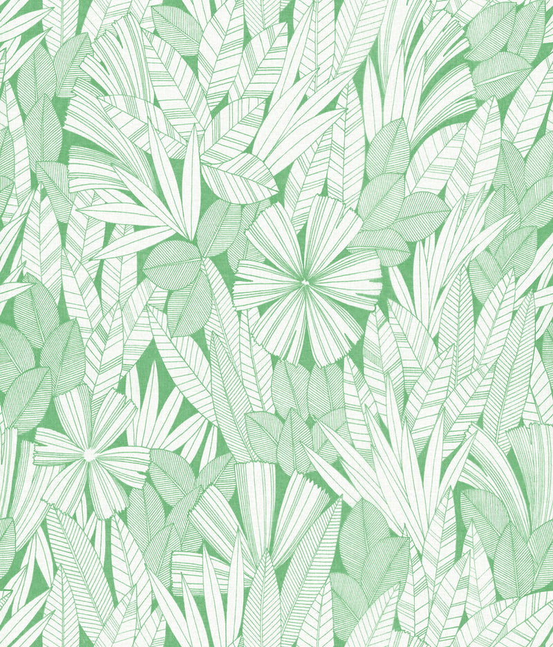 Bannon Leaves Wallpaper Wallpaper A-Street Prints Double Roll Green 