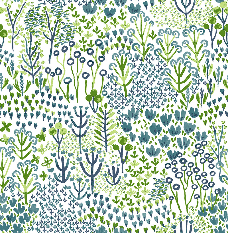 Chilton Wildflowers Wallpaper Wallpaper A-Street Prints Double Roll Teal 