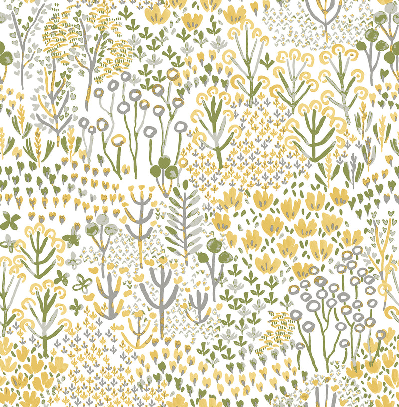 Chilton Wildflowers Wallpaper Wallpaper A-Street Prints Double Roll Yellow 