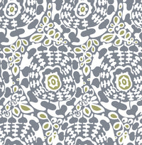 Divine Slate Abstract Medallion Wallpaper Wallpaper A-Street Prints Double Roll Slate 
