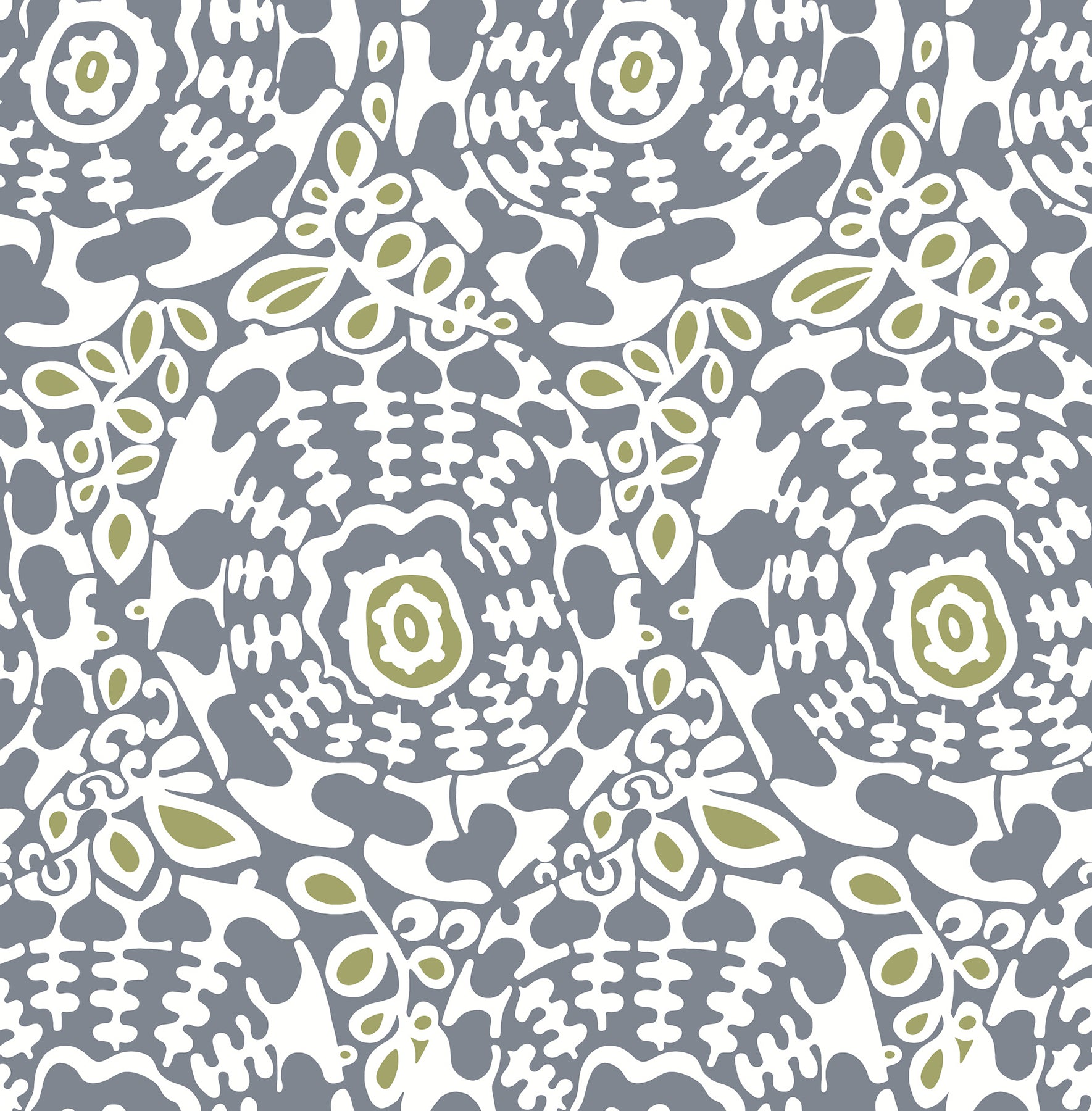 Divine Slate Abstract Medallion Wallpaper Wallpaper A-Street Prints Double Roll Slate 