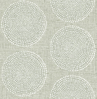 Salma Beige Medallion Wallpaper Wallpaper A-Street Prints Double Roll Sage 