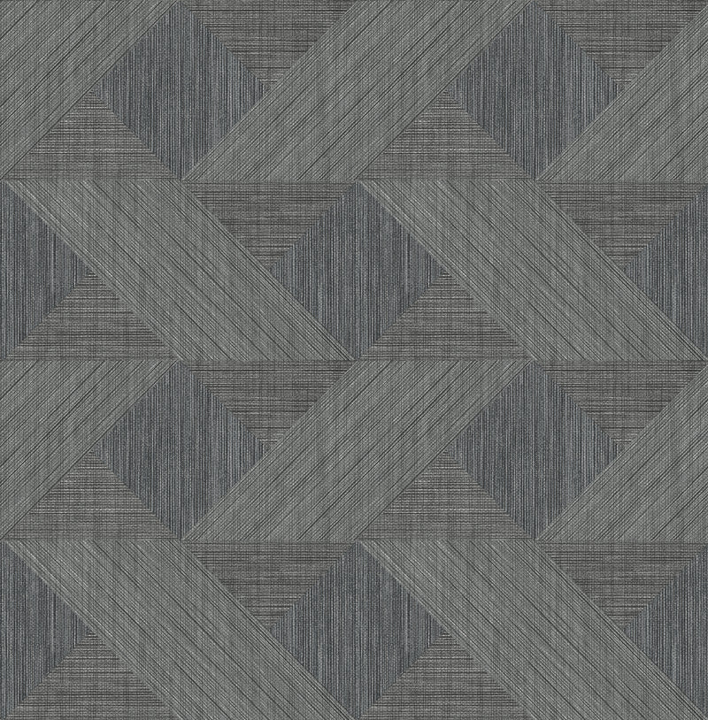 Presley Black Tessellation Wallpaper Wallpaper A-Street Prints Double Roll Black 