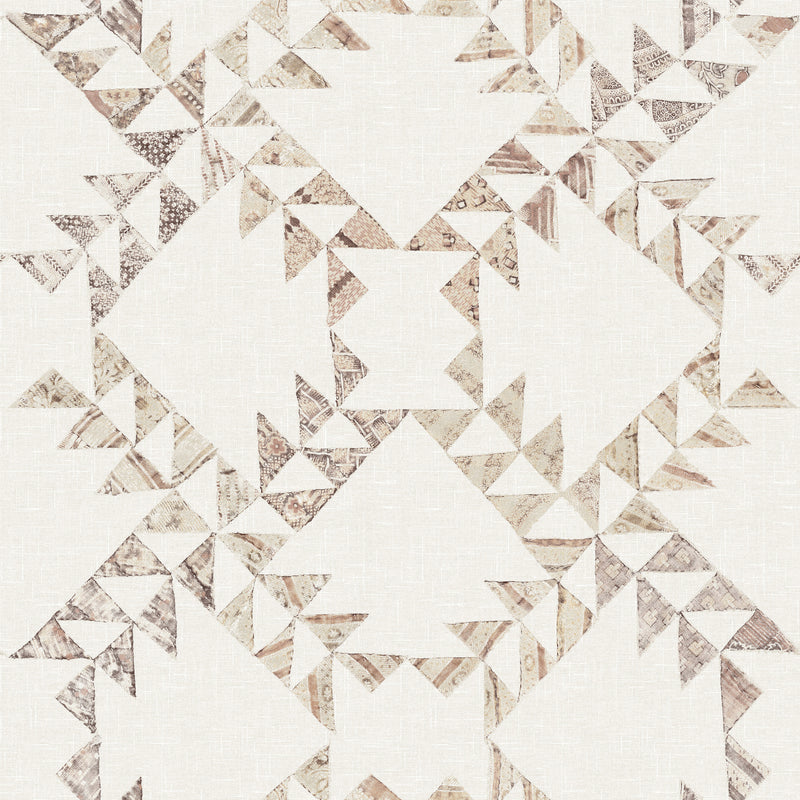 Scrap Quilt Wallpaper Wallpaper Cheseapeake Double Roll Brown 