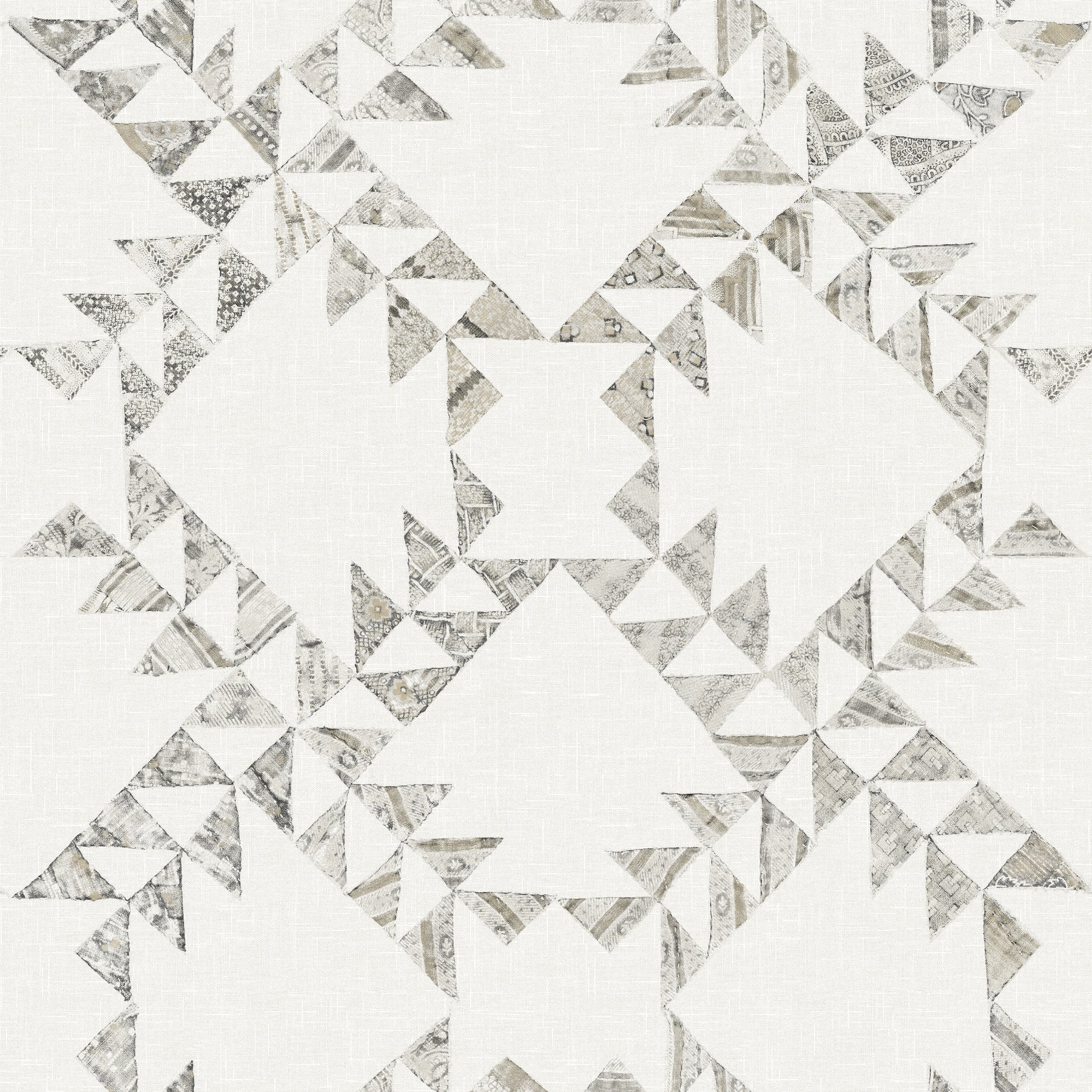 Scrap Quilt Wallpaper Wallpaper Cheseapeake Double Roll Grey 