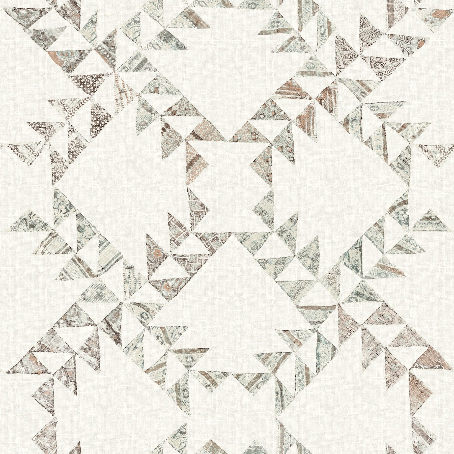 Scrap Quilt Wallpaper Wallpaper Cheseapeake Double Roll Light Brown 