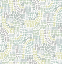 Wanderer Aquamarine Mosiac Wallpaper Wallpaper A-Street Prints Double Roll Aquamarine 