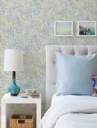 Wanderer Aquamarine Mosiac Wallpaper Wallpaper A-Street Prints   