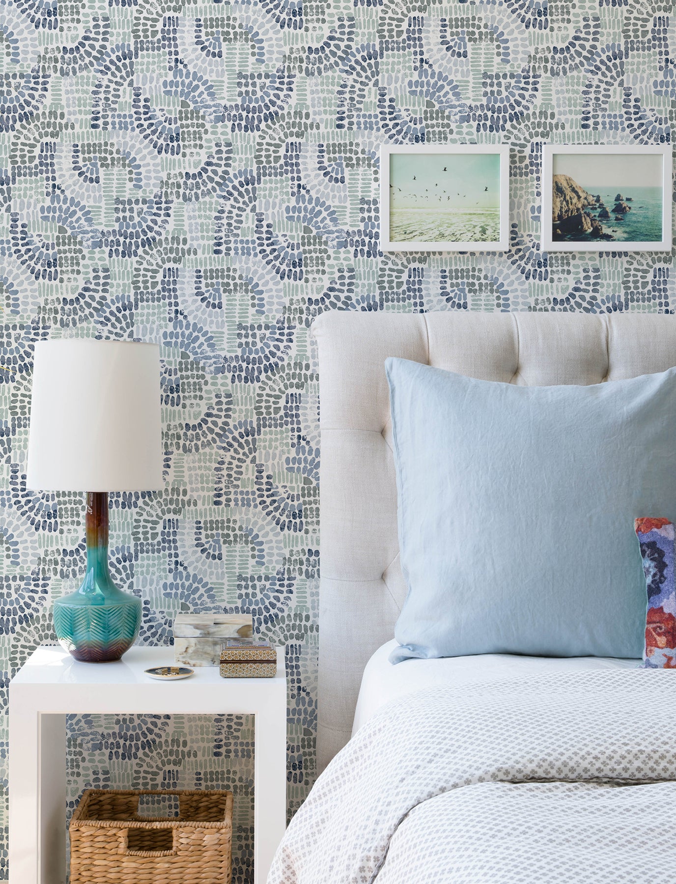 Wanderer Aquamarine Mosiac Wallpaper Wallpaper A-Street Prints   