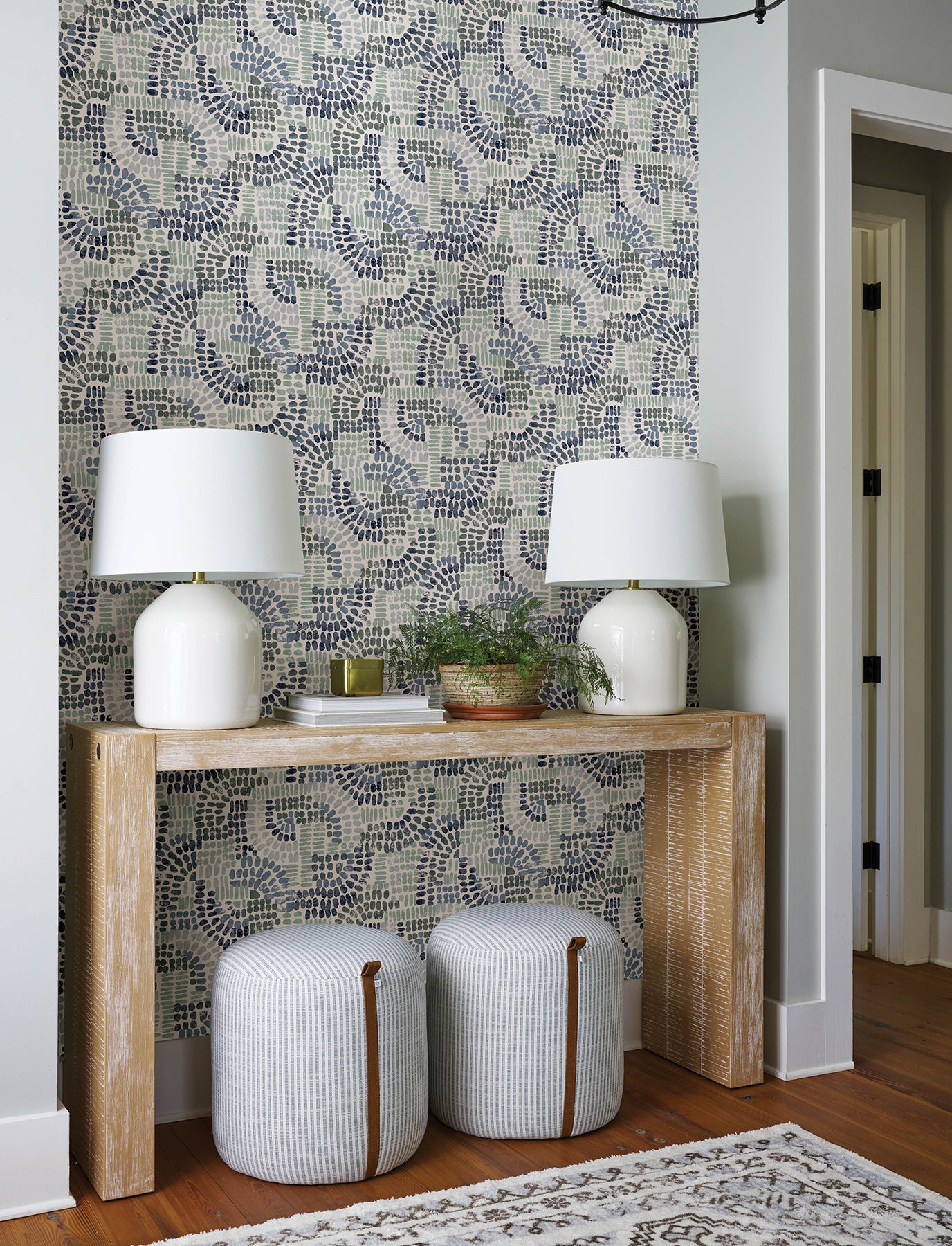 Wanderer Aquamarine Mosiac Wallpaper Wallpaper A-Street Prints   
