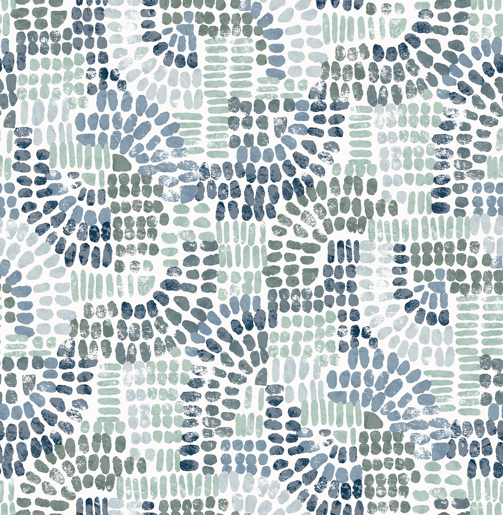 Wanderer Aquamarine Mosiac Wallpaper Wallpaper A-Street Prints Double Roll Blueberry 