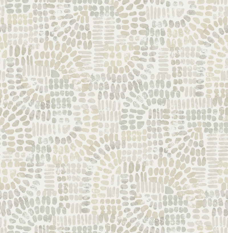 Wanderer Aquamarine Mosiac Wallpaper Wallpaper A-Street Prints Double Roll Dove 