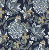 Valdivian Fuchsia Floral Wallpaper Wallpaper A-Street Prints Double Roll Indigo 