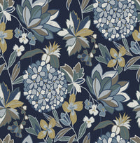 Valdivian Fuchsia Floral Wallpaper Wallpaper A-Street Prints Double Roll Indigo 