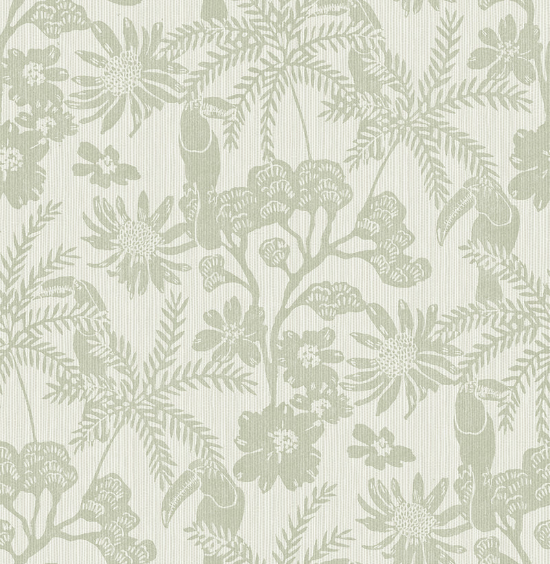 Jacaranda Tropical Trail Wallpaper Wallpaper A-Street Prints Double Roll Sage 
