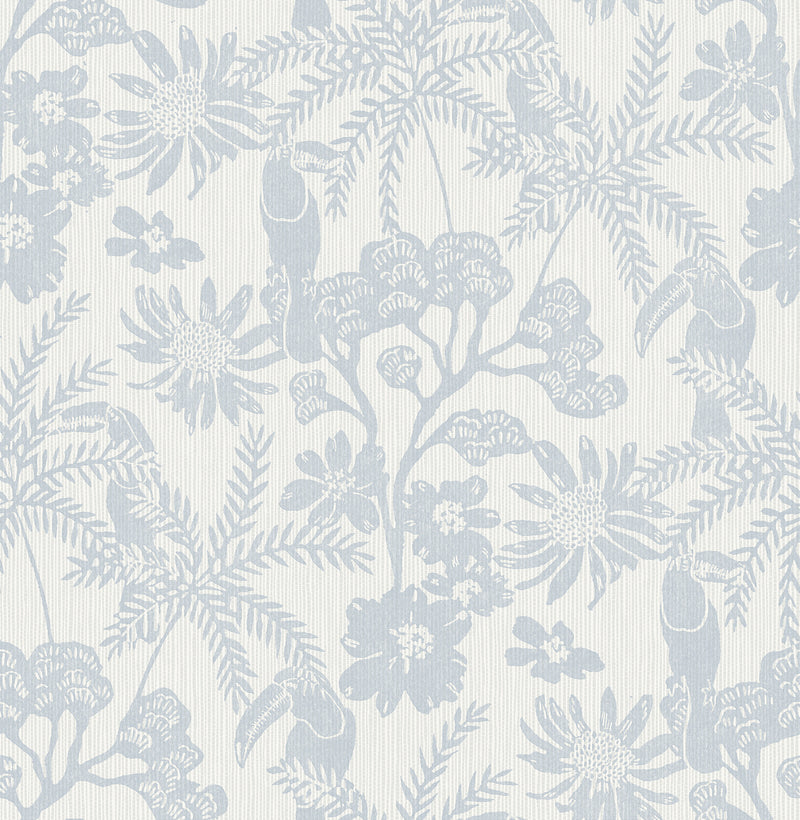 Jacaranda Tropical Trail Wallpaper Wallpaper A-Street Prints Double Roll Light Blue 