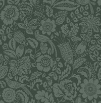 Marta Floral Trail Wallpaper Wallpaper A-Street Prints Roll Green