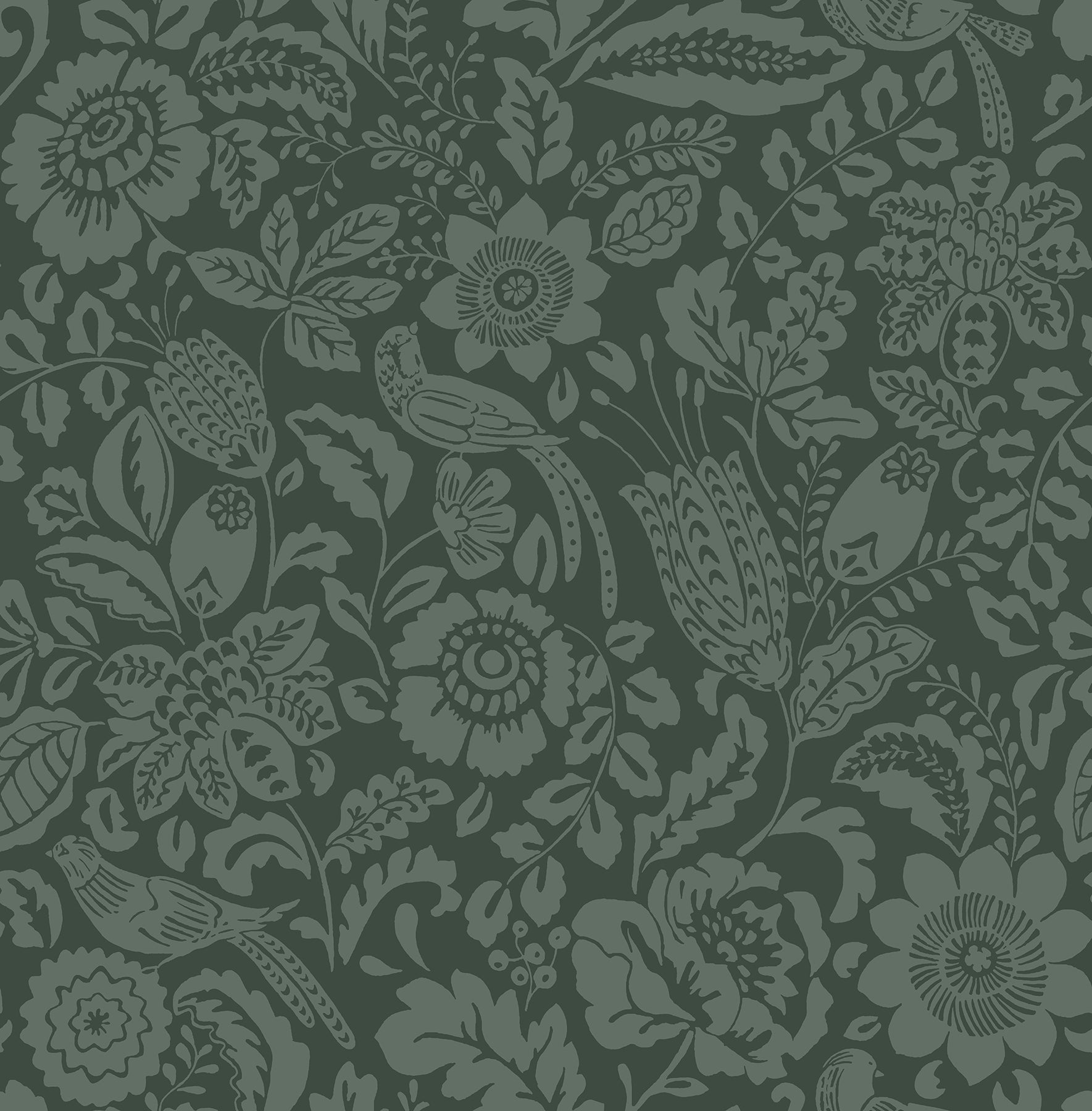 Marta Floral Trail Wallpaper Wallpaper A-Street Prints Roll Green