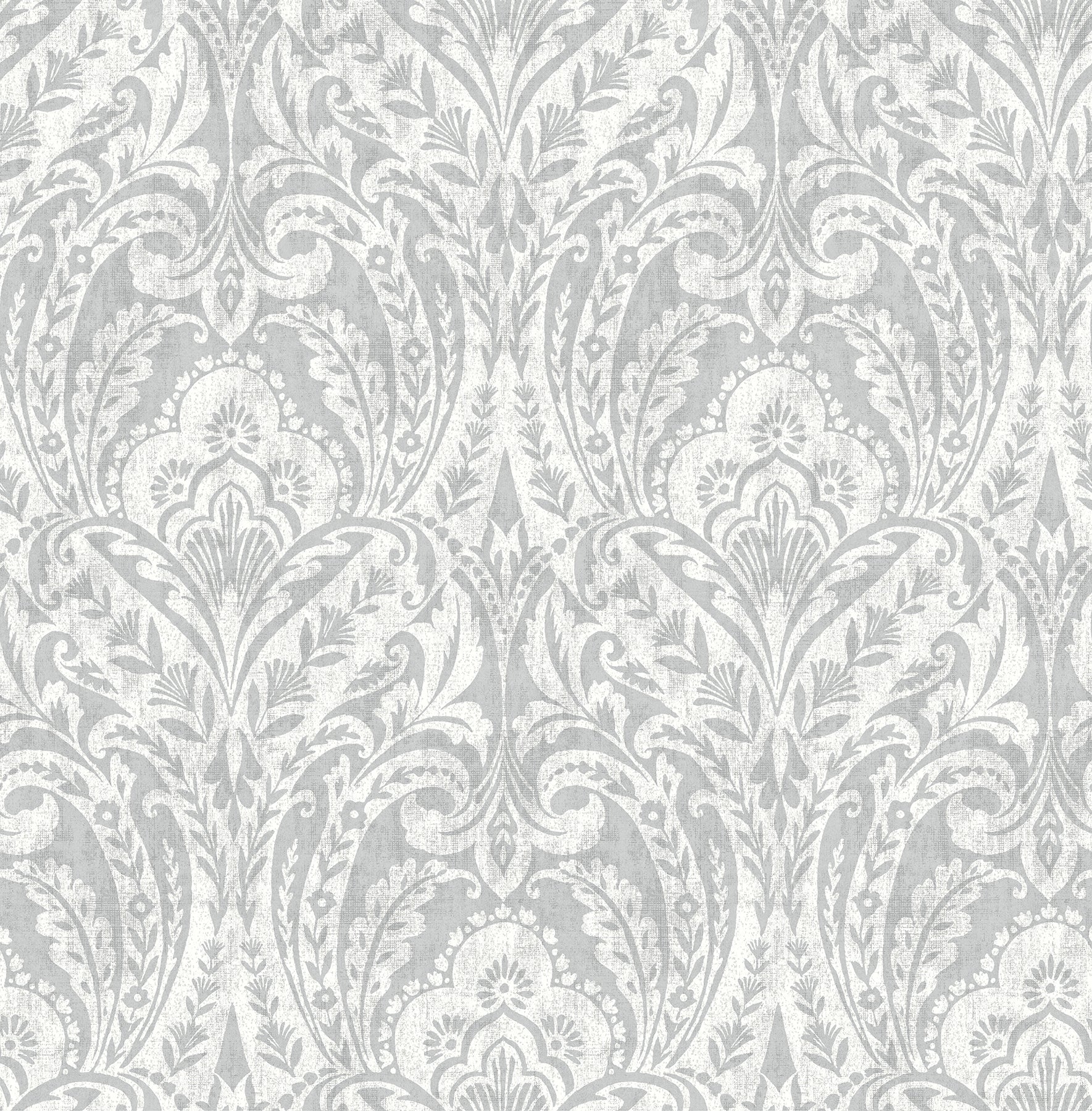 Berkshire Damask Wallpaper Wallpaper A-Street Prints Roll Grey