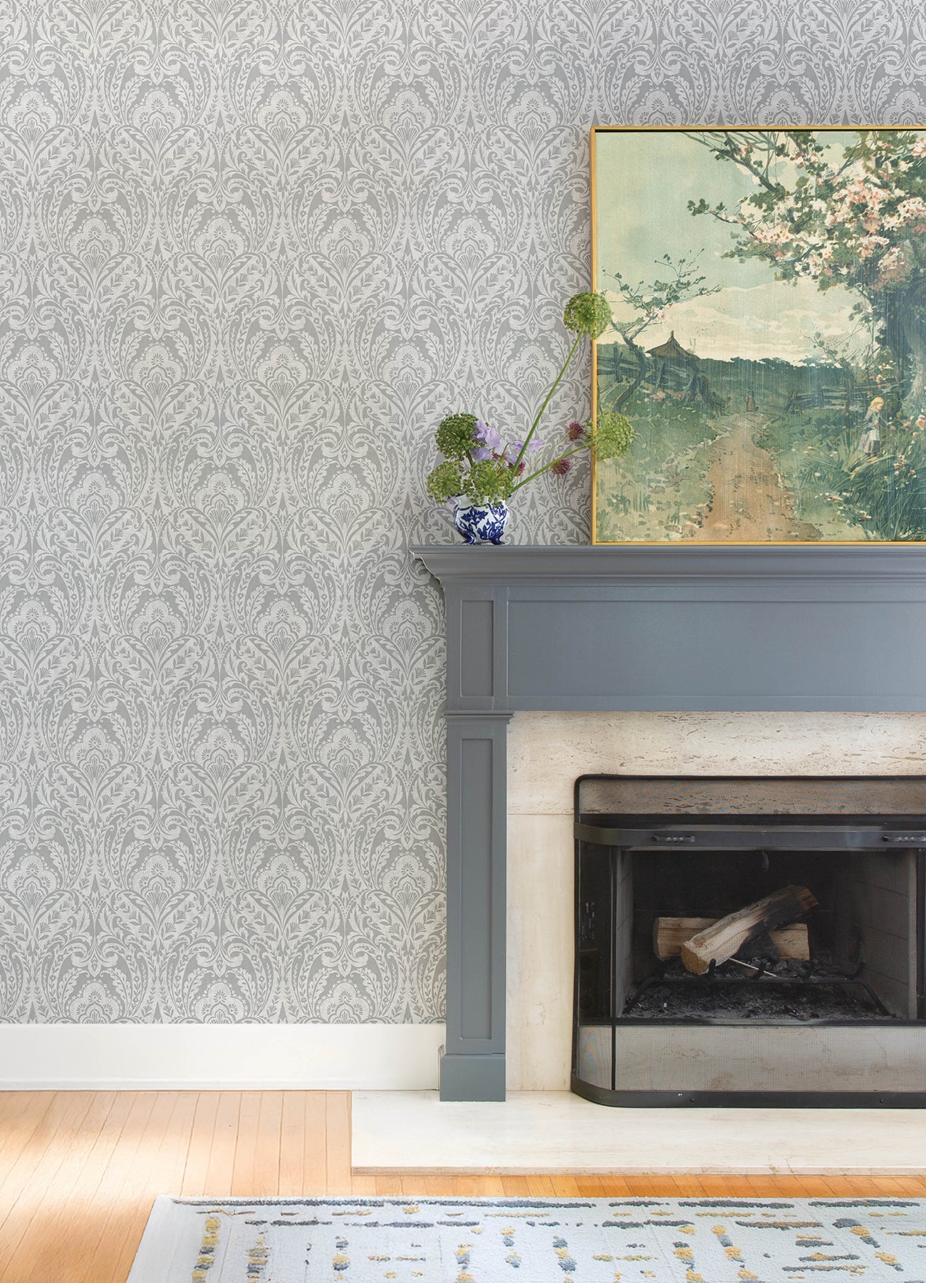 Berkshire Damask Wallpaper Wallpaper A-Street Prints