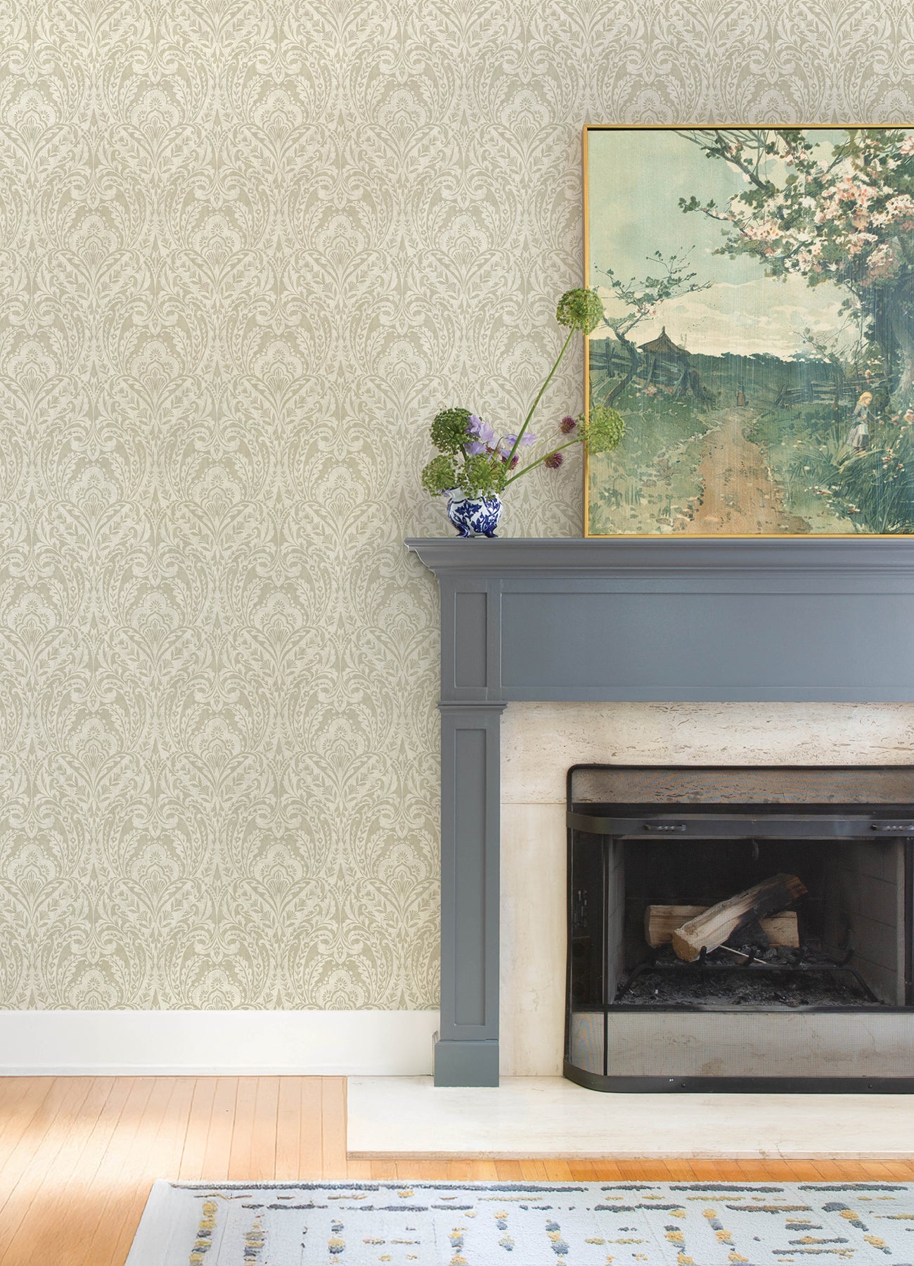 Berkshire Damask Wallpaper Wallpaper A-Street Prints