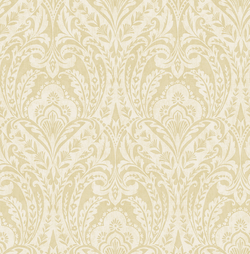 Berkshire Damask Wallpaper Wallpaper A-Street Prints Roll Butter
